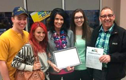 Cody and Eva Borek, with winners Madena, Janaya and Randy Reimer